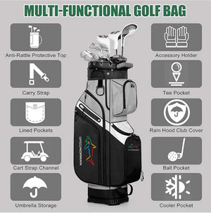 Shark Series Anti-Collision 14-Way Divider Golf Bag